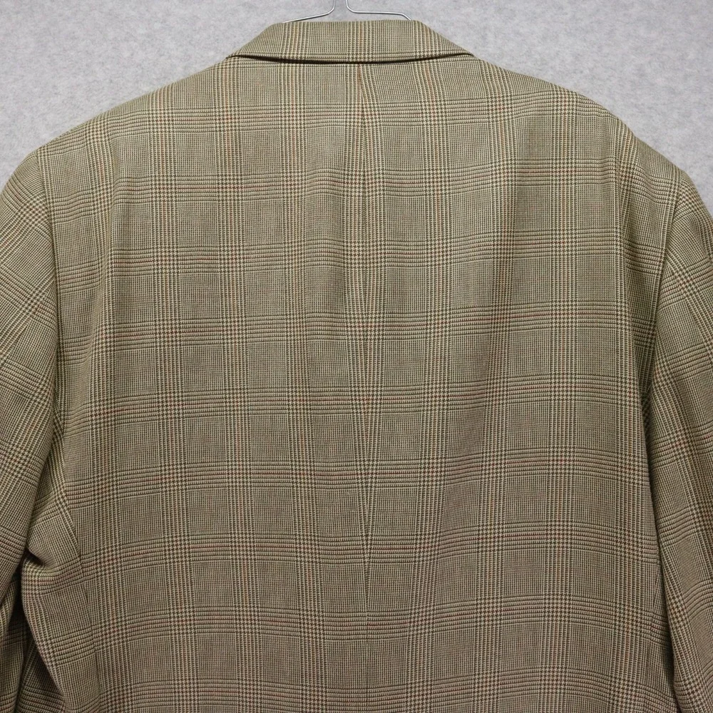 Jos A‎ Bank Blazer Mens 46L Wool/Silk 2-Button Suit Jacket Sport Coat Tan Plaid